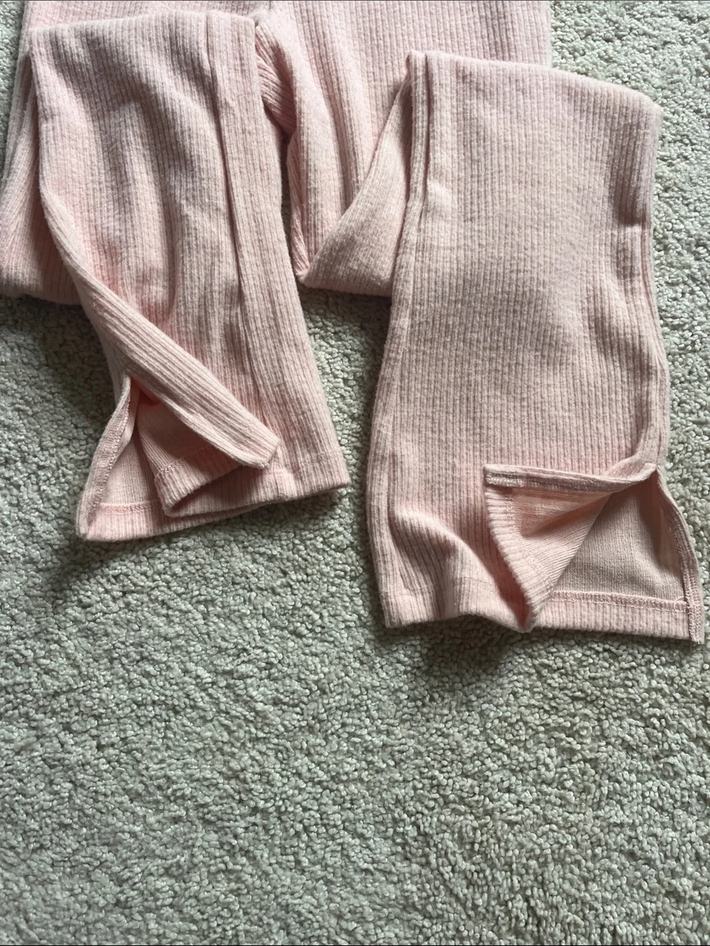 Old Navy Light Pink Ribbed Flare Leggings